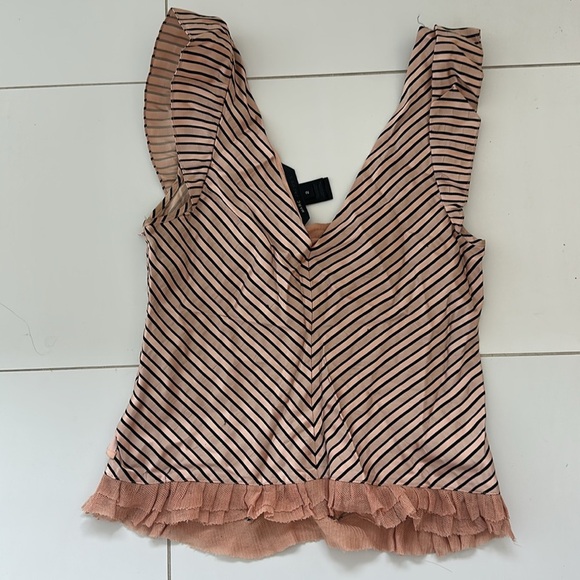 Marc Jacobs Black and Pink Striped Blouse silk 2 - Picture 3 of 3
